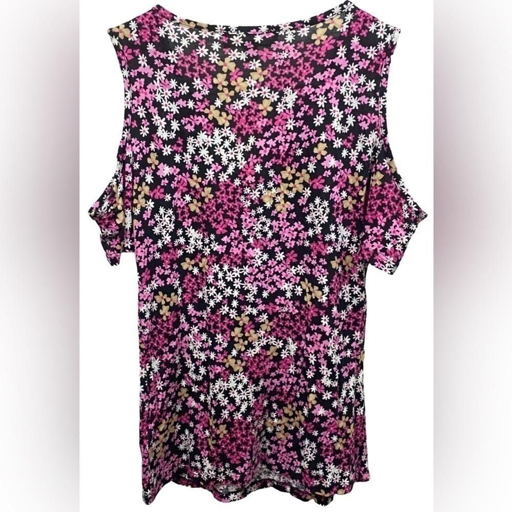 Michael Kors Floral Sleeveless Cold-shoulder Blouse - Picture 2 of 3